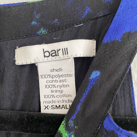 Bar III Black Floral Dress X-Small - Picture 3 of 7